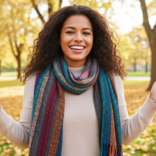 Fringe Alpaca Scarf - Boucle - Eucalyptus