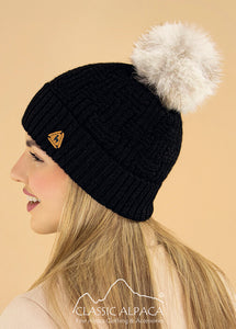 Brittany Fur Pom Pom Alpaca Hat