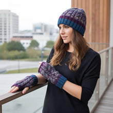 Alpaca Fngerless Gloves - Braided - Galaxy