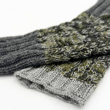 Alpaca Fingerless Gloves - Braided - Sage
