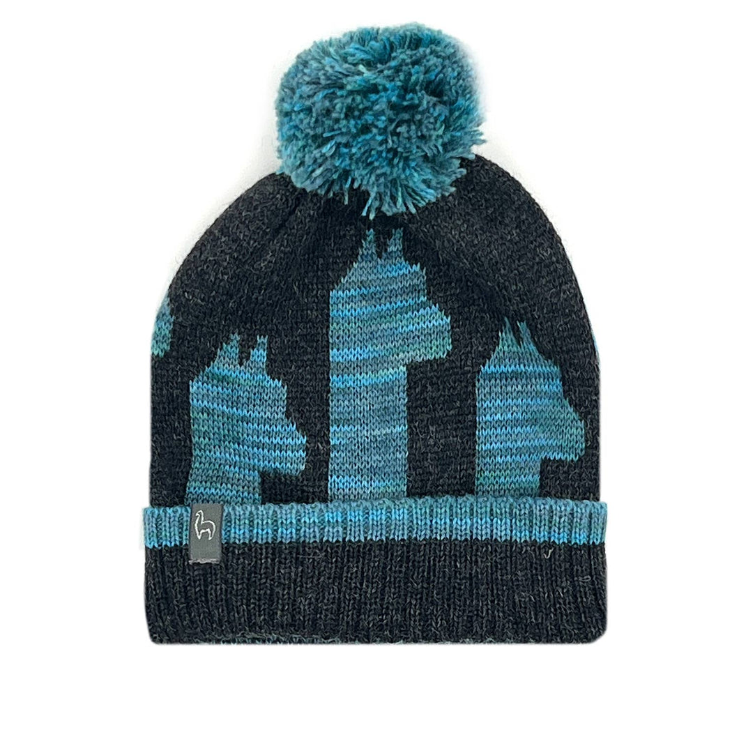 Kid's Alpaca Beanie Hat - Pacas - Aqua Paca