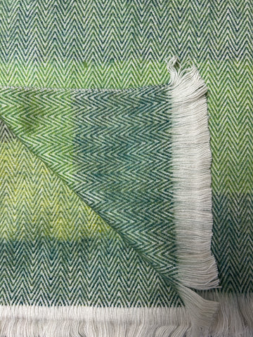 Parakeet Herringbone Woven Shawl