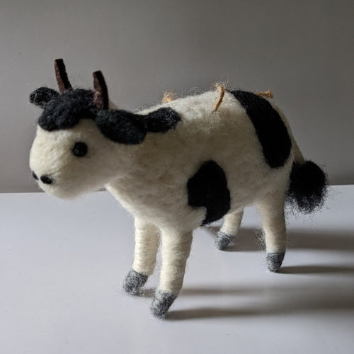 Cow Ornament - Needle Felted