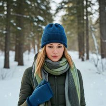 NEW! Alpaca Plaid Scarf - Tidepool