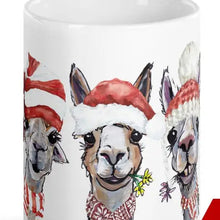 Alpaca Christmas Mug 'Trio', Holiday Mug, 15oz Ceramic Mug
