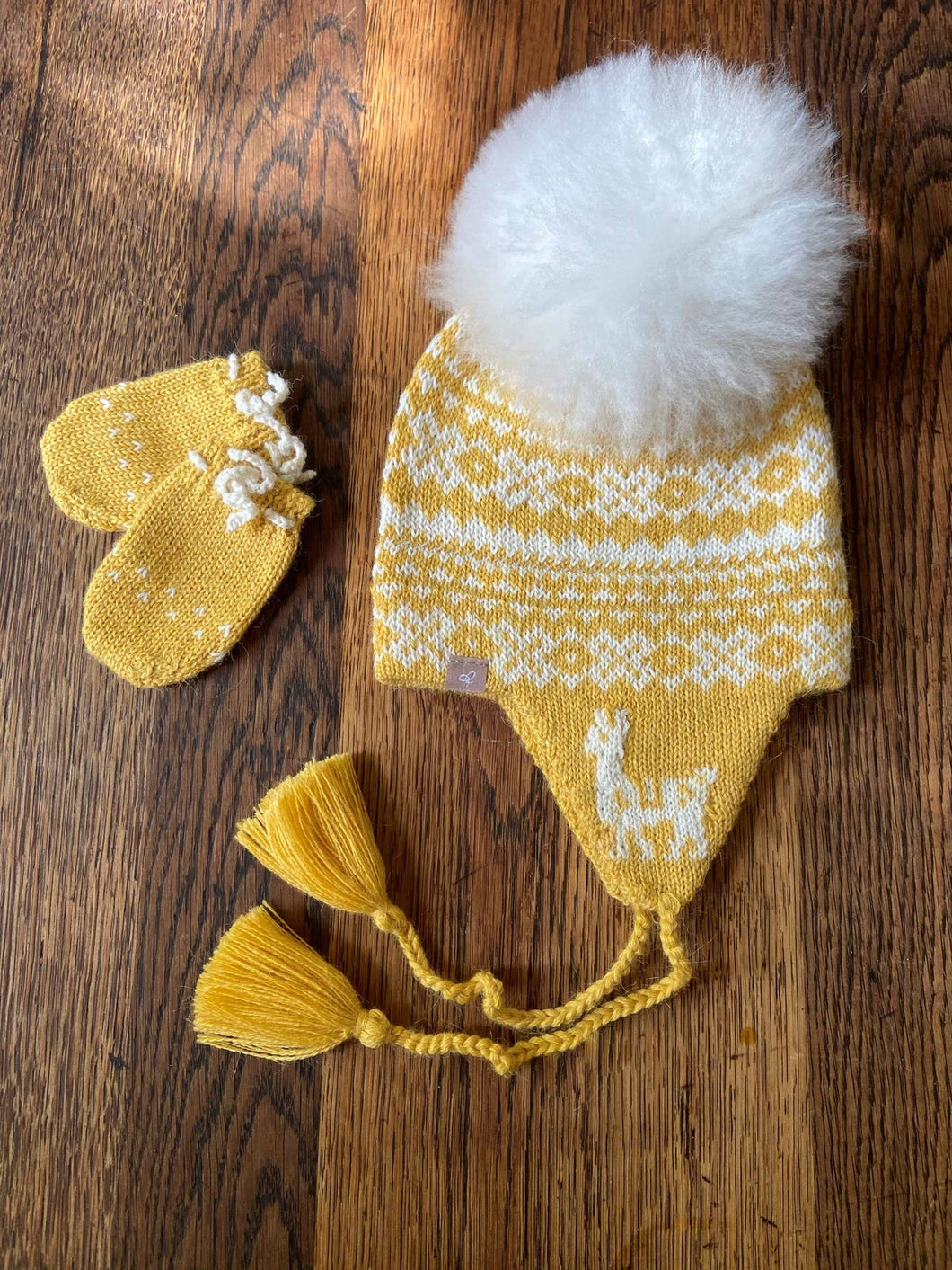 Alpaca Baby Earflap Hat - Yellow