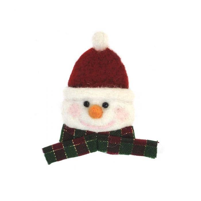 Snowman Face Alpaca Holiday Ornament