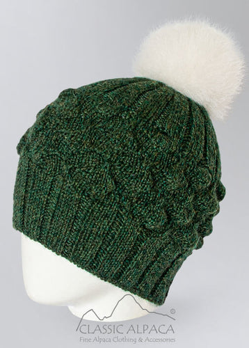 Priscilla Alpaca Hat with Alpaca Fur Pompom