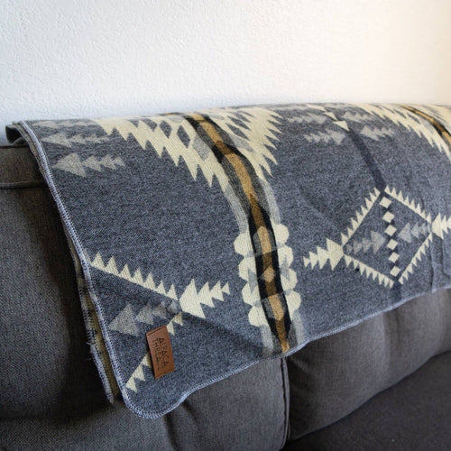 Andean Alpaca Wool Blanket - Cloud