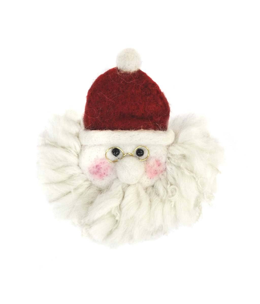 Santa Face Alpaca Holiday Ornament