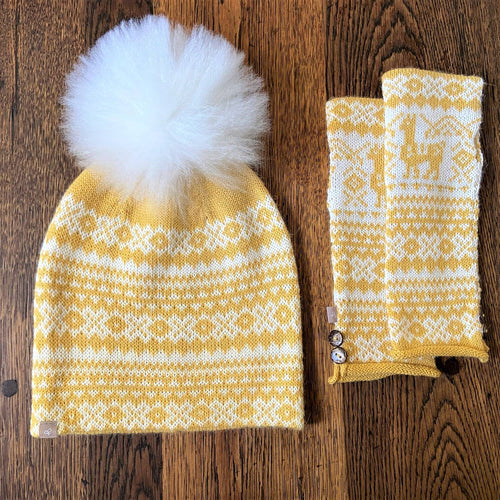 Alpaca Fair Isle Pom Pom Hat