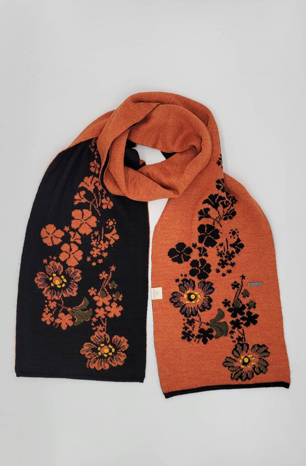 Julia Alpaca Scarf | Hand Embroidered: Clay