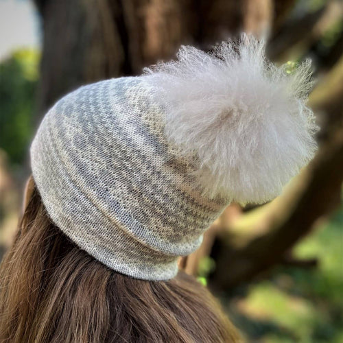 Alpaca Fair Isle Pom Pom Hat