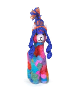 Felted Cria  5.5" with Chullo Hat