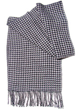 Handwoven Scarf Black & White Hounds Tooth Pattern