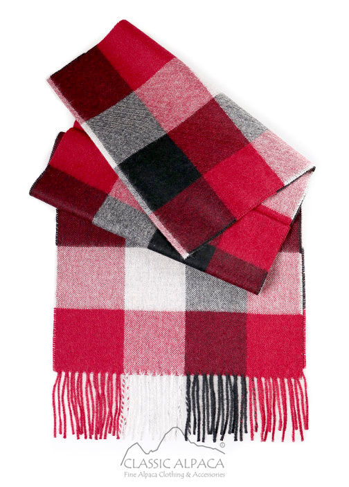 Woven & Brushed Buffalo Plaid Baby Alpaca Scarf