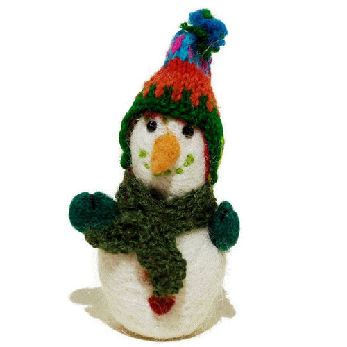 Felted Peruvian Snowman Holiday Ornament