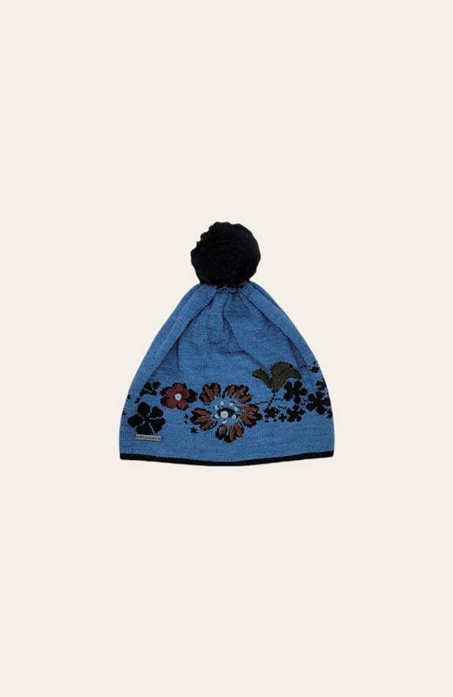 Julia Alpaca Hat | Hand-Embroidered: Blue