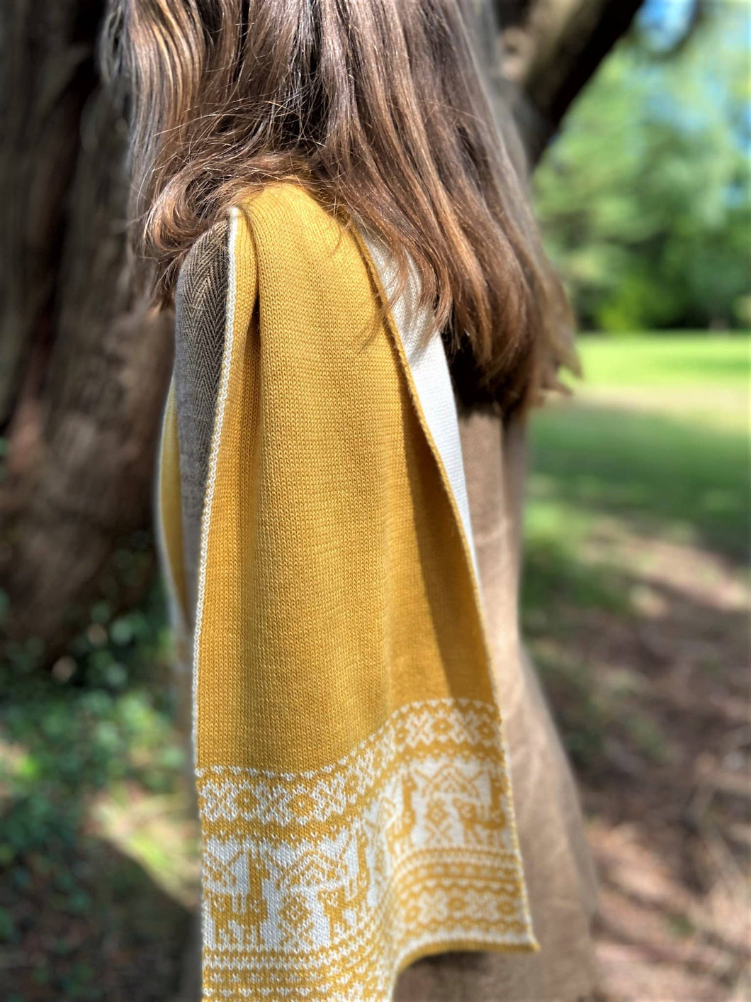 Scarf Alpaca Fair Isle - Knitted