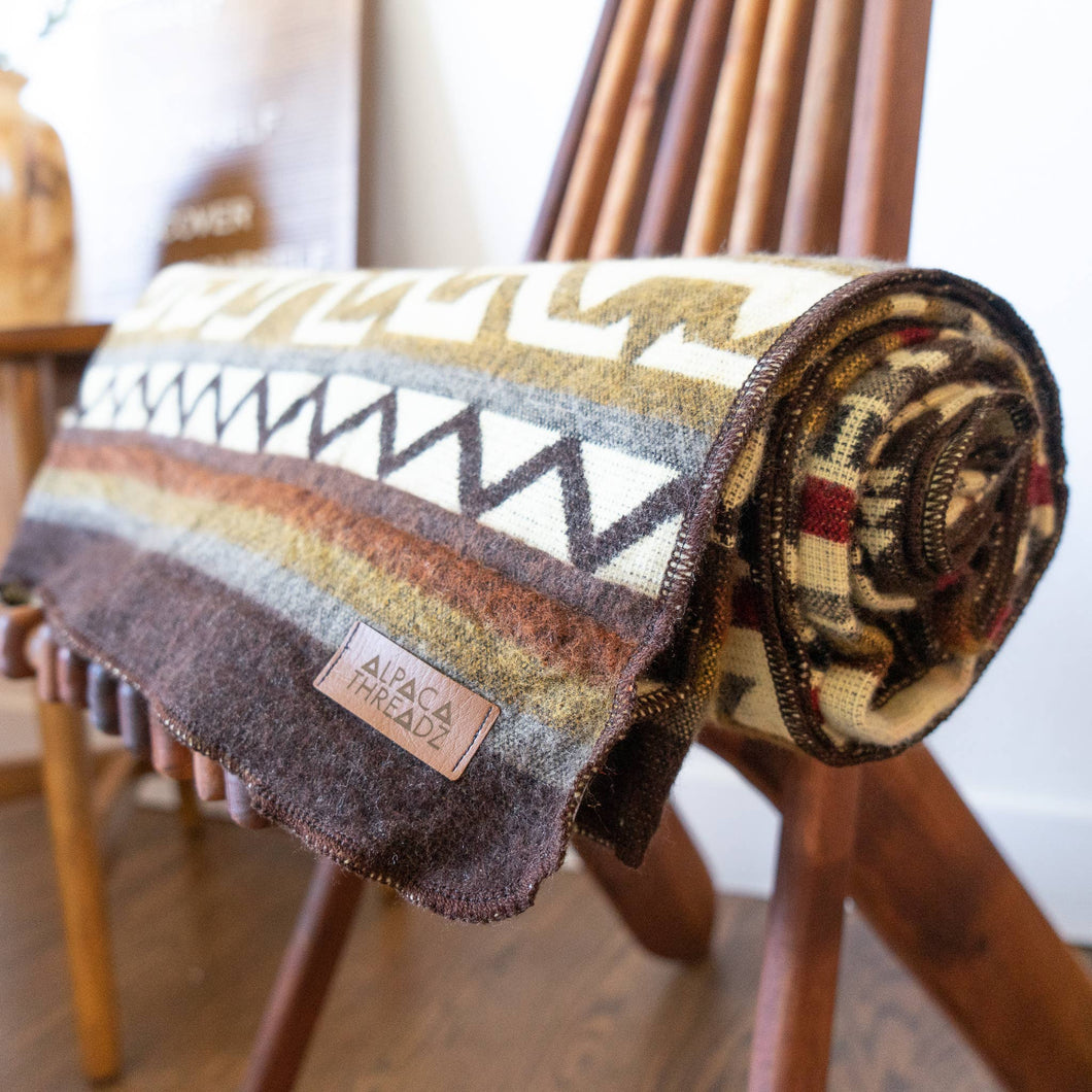 Andean Alpaca Wool Blanket - Mountain